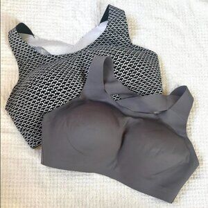 Lululemon Purple and Black Monochromic Enlite Bra Bundle - Size 36DD